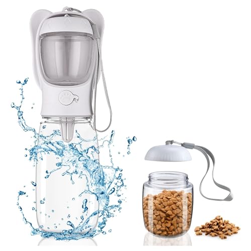Hunde Trinkflasche, 550 ml Wasserflasche für Hund und Katze, Tragbarer Hundewasserflasche für Unterwegs, mit 100ml Hundefutter Becher Hundenapf unterwegs tragbar Wasserflasche Hund Wasserspender Hunde Trinkflasche, 550 ml Wasserflasche für Hund und Katze, Tragbarer Hundewasserflasche für Unterwegs, mit 100ml Hundefutter Becher Hundenapf unterwegs tragbar Wasserflasche Hund Wasserspender von Colrid