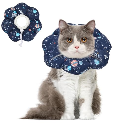 ComSaf Halskrause Katze Weich für Kleine Katzen，Halskrausen für Katzen Schützend und Verstellbar Nach Operationen, Komfortabler Leichter Elizabethan Katzen Halskrause Behindert Nicht die Sicht, S von ComSaf