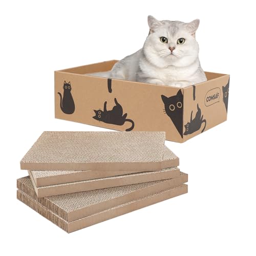 ComSaf Katzenkratzer Pappe, kleine 5 Schichten Design Kitty Cat Scratching Pad Recycle Wellpappe Scratcher Cat Scratch Bed Long Lasting Reversible von ComSaf