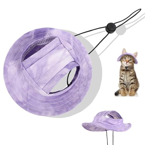 Katzenhut, süße Katzenschaufelhüte mit Ohrlöchern, Geburtstagshut, Sonnenschutz Sommerhüte für Katzen kleine Hunde Katzenhut, süße Katzenschaufelhüte mit Ohrlöchern, Geburtstagshut, Sonnenschutz Sommerhüte für Katzen kleine Hunde von Comebachome