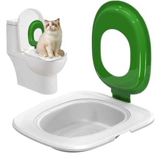 Toilettentrainer-Set für Katzen, zweilagiges Toilettentrainingsset mit abnehmbarem Tablett, wiederverwendbar, wiederverwendbar Toilettentrainer-Set für Katzen, zweilagiges Toilettentrainingsset mit abnehmbarem Tablett, wiederverwendbar, wiederverwendbar von Comebachome
