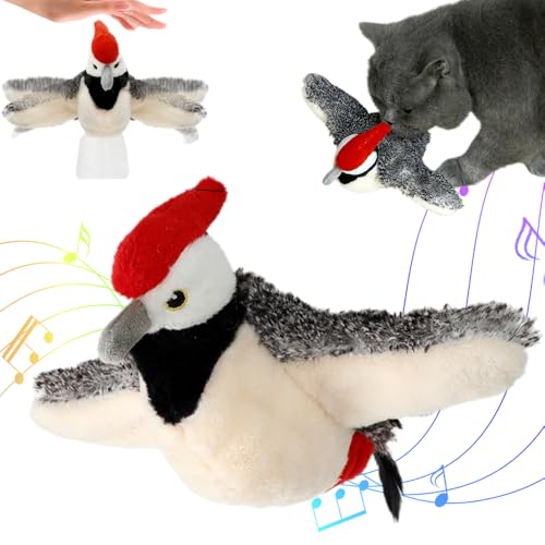 ComedyKing Interaktives Katzenspielzeug Selbstbeschäftigung, Vogel Spielzeug für Katzen, Elektrisches Vogelspielzeug, Fliegender Vogel Katzenspielzeug (Specht) von ComedyKing