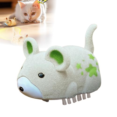 ComedyKing Katzenspielzeug Maus Elektrisch, 2025 Neu Interactive Electric Hamster Cat Toy, Selbst bewegen Hindernisse vermeiden Interaktives Katzenspielzeug Selbstbeschäftigung (grün) von ComedyKing