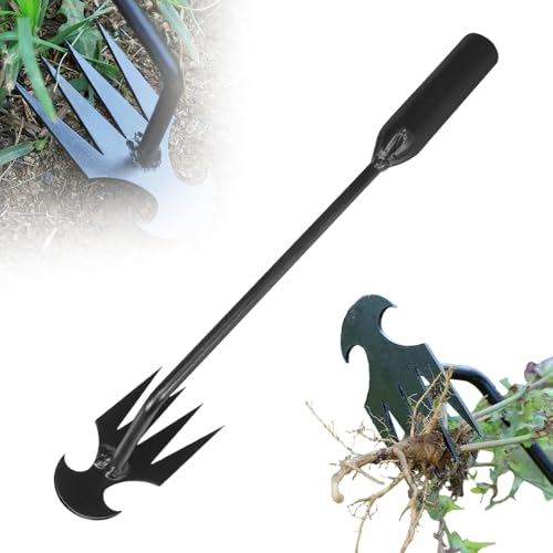 ComedyKing Unkraut Entferner Gerät, 2025 Neu Unkraut Artefakt Entwurzelungs Werkzeug mit Silicone stiel, Gartenwerkzeug, Hand Unkrautstecher für Gras Graben Umpflanzen Jäten (Schwarz kurz) von ComedyKing