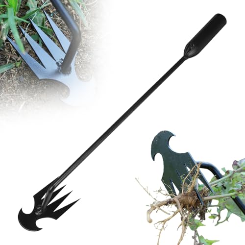 ComedyKing Unkraut Entferner Gerät, 2025 Neu Unkraut Artefakt Entwurzelungs Werkzeug mit Silicone stiel, Gartenwerkzeug, Hand Unkrautstecher für Gras Graben Umpflanzen Jäten (Schwarz lang) von ComedyKing