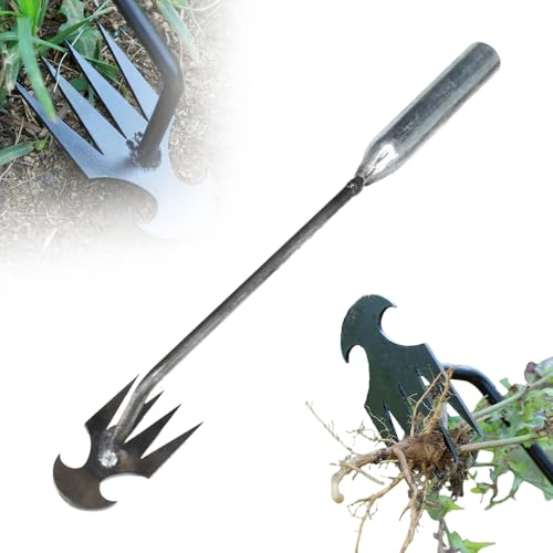 ComedyKing Unkraut Entferner Gerät, 2025 Neu Unkraut Artefakt Entwurzelungs Werkzeug mit Silicone stiel, Gartenwerkzeug, Hand Unkrautstecher für Gras Graben Umpflanzen Jäten (Silber kurz) von ComedyKing