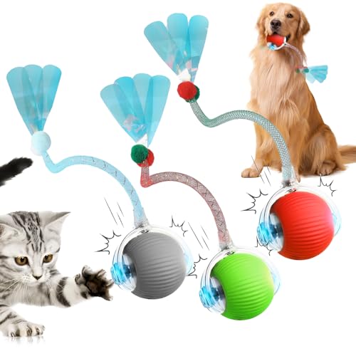 ComedyKing Interaktiv Katzenspielzeug Elektrisch, Rolling Ball, 2025 Neu Katzenspielzeug Interaktiv Ball, Katzenspielzeug Ball, Intelligenter automatischer Rollball für Katzen Hunde (3pcs) von ComedyKing