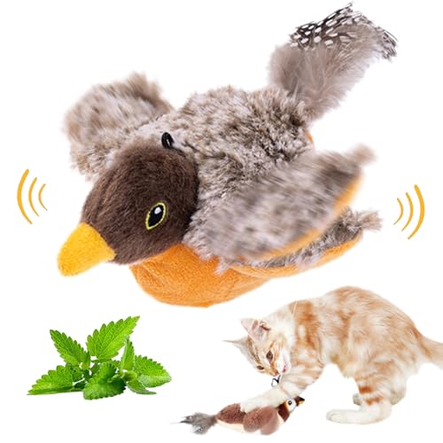 Interaktives Katzenspielzeug zur Selbstbeschäftigung - Elektrischer Flattervogel für Katzen - Interactive Cat Toy von ComedyKing