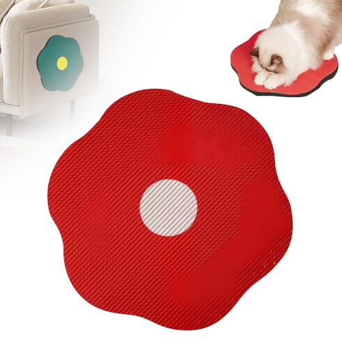 Kratzbrett, Katze Kratzmatte, Katze Wand, Katzenkratzbretter, Kratzmatte Selbstklebend, Vielseitige Selbstklebende Ersatz, Flower Scratching Pad for Cats für Möbel, Kratzbäume (Rot) von ComedyKing
