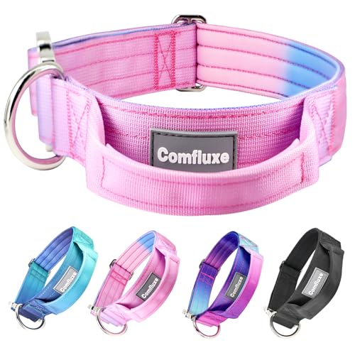Comfluxe Taktisches Militär-Hundehalsband, stark, strapazierfähig, breit, dick, Hundehalsband mit Griff, weiches Neopren, gepolstertes Halsband mit Schnellverschluss-Metallschnalle für mittelgroße und Comfluxe Taktisches Militär-Hundehalsband, stark, strapazierfähig, breit, dick, Hundehalsband mit Griff, weiches Neopren, gepolstertes Halsband mit Schnellverschluss-Metallschnalle für mittelgroße und von Comfluxe