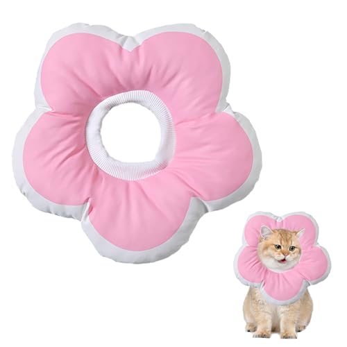 Halskrause Katze,Wasserdichtes Katzen Halsbandfür mit Sonnenblumenmotiv,Verstellbares Katzenkragen,um das Lecken Nach Operationen zu Verhindern,Weiches Donut-Halsband für Katzen,Blockiert Nicht Sicht von Comforso