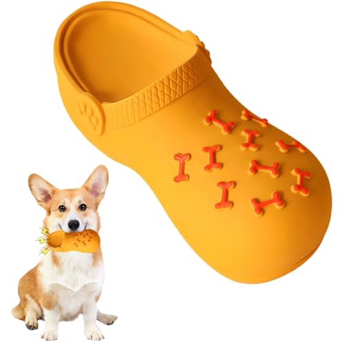 Quietschendes Hundespielzeug für Aggressive Kauer,Interaktives Kauspielzeug Pantoffelform Zahnreinigung und Training,Robuster Gummispielzeug Gegen Langeweile für Kleine Mittelgroße Große Hunde Welpen von Comforso