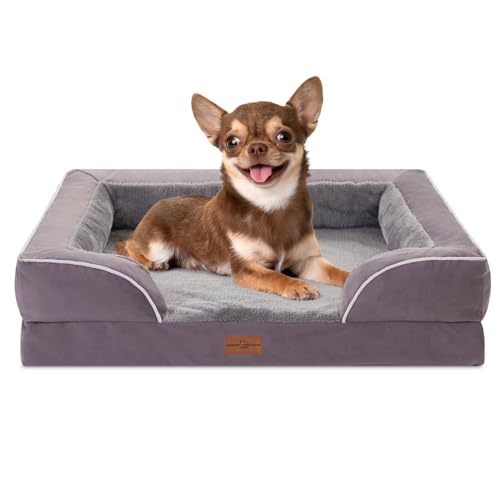 Comfort Expression, orthopädisches Sofa-Hundebett für kleine Hunde, wasserdicht, bequeme Schaumstoffpolsterung, abnehmbarer, waschbarer Bezug, rutschfeste Unterseite (XS, violett) von Comfort Expression