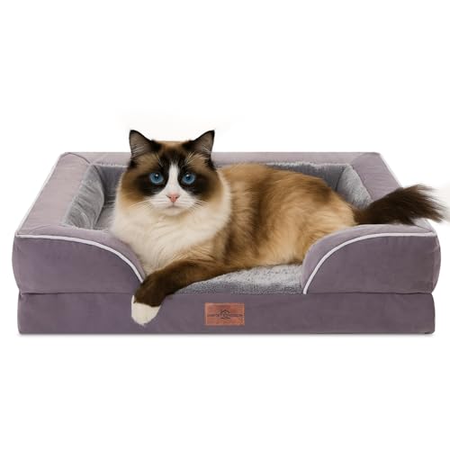 Comfort Expression, orthopädisches Sofa-Hundebett für kleine Hunde, wasserdicht, bequeme Schaumstoffpolsterung, abnehmbarer, waschbarer Bezug, rutschfeste Unterseite (XXS, violett) von Comfort Expression