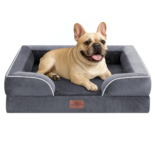 Comfort Expression, wasserdichtes orthopädisches Hundebett aus Schaumstoff für mittelgroße Hunde, bequemes Haustiersofa mit waschbarem, abnehmbarem Bezug und rutschfestem Boden (Größe S, dunkelgrau) Comfort Expression, wasserdichtes orthopädisches Hundebett aus Schaumstoff für mittelgroße Hunde, bequemes Haustiersofa mit waschbarem, abnehmbarem Bezug und rutschfestem Boden (Größe S, dunkelgrau) von Comfort Expression