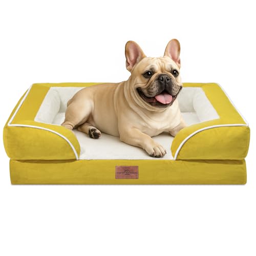 Comfort Expression, wasserdichtes orthopädisches Hundebett aus Schaumstoff für mittelgroße Hunde, bequemes Haustiersofa mit waschbarem, abnehmbarem Bezug und rutschfestem Boden (S, kräftiges Senfgelb) Comfort Expression, wasserdichtes orthopädisches Hundebett aus Schaumstoff für mittelgroße Hunde, bequemes Haustiersofa mit waschbarem, abnehmbarem Bezug und rutschfestem Boden (S, kräftiges Senfgelb) von Comfort Expression