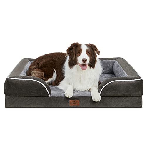 Comfort Expression Hundebetten für große Hunde, orthopädisches Hundebett, waschbar, wasserdicht, mit Reißverschluss, Plüsch-Hunde-Couch-Bett, unzerstörbares Hundebett, große Größe von Comfort Expression