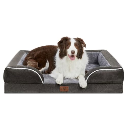 Comfort Expression Große Hundebetten, wasserdicht, orthopädisch, Schaumstoff-Hundebetten für große Hunde, Sofa, bequemes Haustierbett mit waschbarem, abnehmbarem Bezug und rutschfester Unterseite, von Comfort Expression