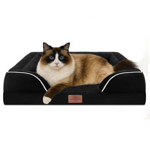 Comfort Expression Kleine Hundebetten, wasserdicht, orthopädisches Schaumstoff-Sofabett für kleine Hunde, bequemes Haustierbett mit waschbarem, abnehmbarem Bezug und rutschfester Unterseite (XXS von Comfort Expression