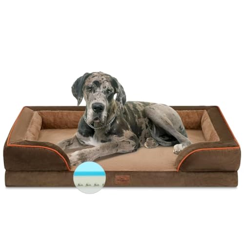 Comfort Expression Kühlendes Hundebett aus Memory-Schaum, orthopädisches Hundebett für riesige Hunde, XXL-Hundebett für extra große Hunde, wasserdichtes Hundebett mit Nackenrolle und abnehmbarem Bezug Comfort Expression Kühlendes Hundebett aus Memory-Schaum, orthopädisches Hundebett für riesige Hunde, XXL-Hundebett für extra große Hunde, wasserdichtes Hundebett mit Nackenrolle und abnehmbarem Bezug von Comfort Expression