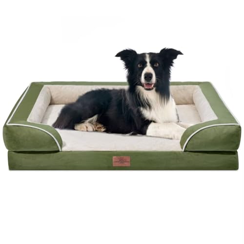 Comfort Expression Wasserdichtes Hundebett für große Hunde, orthopädisches Hundebett mit waschbarem, abnehmbarem Bezug und rutschfester Unterseite, Größe L, Hellgrün Comfort Expression Wasserdichtes Hundebett für große Hunde, orthopädisches Hundebett mit waschbarem, abnehmbarem Bezug und rutschfester Unterseite, Größe L, Hellgrün von Comfort Expression