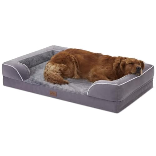 Comfort Expression, wasserdichtes XL-Hundebett aus orthopädischem Schaumstoff für extra große Hunde, Hundebett mit Rand, waschbares Hundesofa mit abnehmbarem Bezug und rutschfestem Boden (XL, lila) Comfort Expression, wasserdichtes XL-Hundebett aus orthopädischem Schaumstoff für extra große Hunde, Hundebett mit Rand, waschbares Hundesofa mit abnehmbarem Bezug und rutschfestem Boden (XL, lila) von Comfort Expression