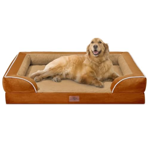 Comfort Expression XL-Hundebetten, wasserdichtes Hundebett mit Nackenrolle, extra große Hundebetten, orthopädisch, waschbares Hundebett, Sofa, Haustierbett mit abnehmbarem Bezug und rutschfester Comfort Expression XL-Hundebetten, wasserdichtes Hundebett mit Nackenrolle, extra große Hundebetten, orthopädisch, waschbares Hundebett, Sofa, Haustierbett mit abnehmbarem Bezug und rutschfester von Comfort Expression