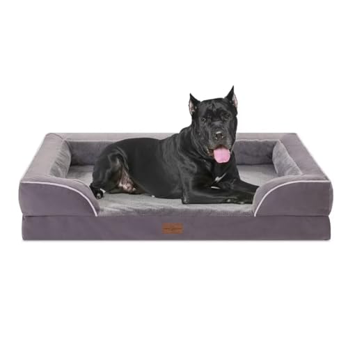 Comfort Expression XXL Orthopädisches Hundebett - Wasserdichtes, Langlebiges PV Waschbares Hundesofa in Lila - Großes Bett Mit Abnehmbarem Bezug und Reißverschluss von Comfort Expression