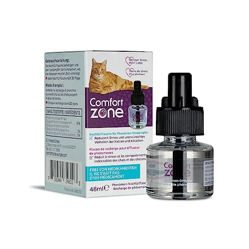 Comfort Zone 1 Nachfüllpack (30 Tage) für Comfort Zone Diffuser, Pheromone für EIN entspanntes Zuhause - reduziert Stress, Markieren, Kratzen und andere problematische Verhaltensweisen von Comfort Zone