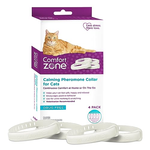 Comfort Zone Pheromon-Halsband für Katzen, beruhigend, lindert Stress Ihrer Katze, hilft Katzen, Sich sicher, glücklich und ruhig zu fühlen, während unerwünschtes Verhalten reduziert Wird. Comfort Zone Pheromon-Halsband für Katzen, beruhigend, lindert Stress Ihrer Katze, hilft Katzen, Sich sicher, glücklich und ruhig zu fühlen, während unerwünschtes Verhalten reduziert Wird. von Comfort Zone