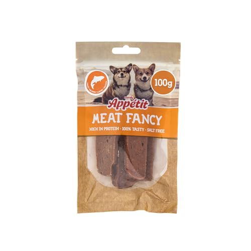 COMFY Appetit Meat Fancy Hundesnack - Hundeleckerli Lachs, Getreidefrei, 600g (6x100g) - Ideal für Training & Belohnung von Comfy