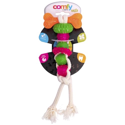 Comfy Dental Toother Mint: Robustes Hundespielzeug zur Zahnreinigung mit Minzduft - (7PCS) von Comfy