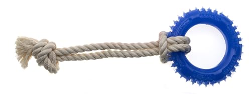 Comfy - Robbi Hundespielzeug Kunststoff & Kordel (Ring Blue+Rope X) von Comfy