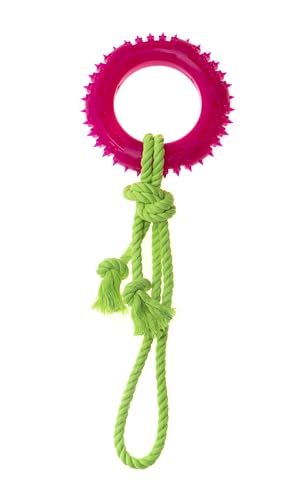 Comfy - Robbi Hundespielzeug Kunststoff & Kordel (Ring PINK+Color Rope X) von Comfy