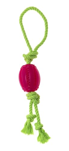 Comfy - Robbi Hundespielzeug Kunststoff & Kordel (Rugby PINK+Color Rope X) von Comfy