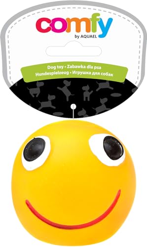 Comfy - Smile Hundespielzeug - Emoticon-Gummiball für mittelgroße Hunde (6,5cm) (Gelb) von Comfy