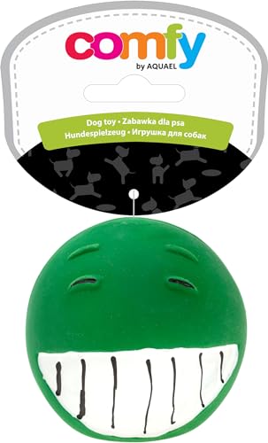 Comfy - Smile Hundespielzeug - Emoticon-Gummiball für mittelgroße Hunde (6,5cm) (Grün) von Comfy