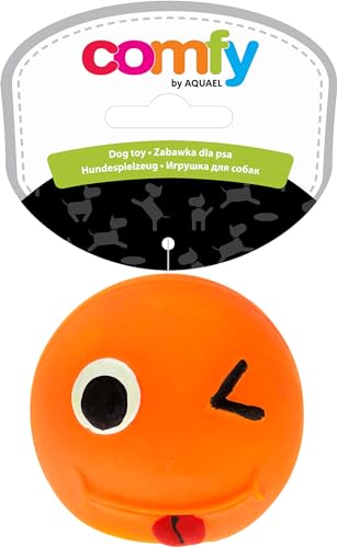 Comfy - Smile Hundespielzeug - Emoticon-Gummiball für mittelgroße Hunde (6,5cm) (Orange) von Comfy