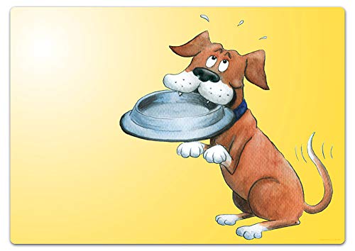 Napfuntersetzer / Napfunterleger / Set "hungriger Hund" von Comic-Schilder.de