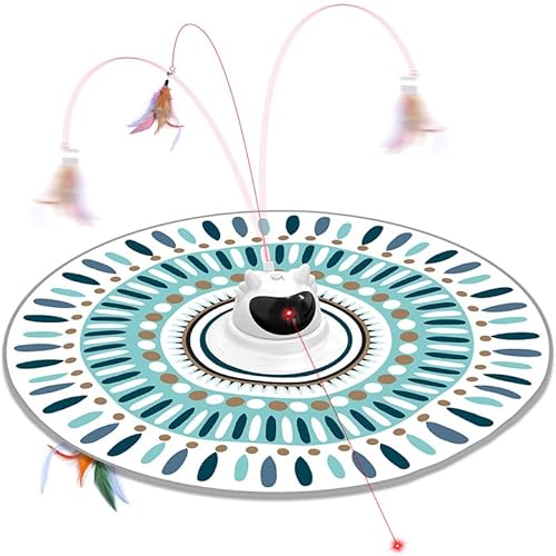 Comius Sharp 3-in-1 Interaktives Katzenspielzeug, Versteckspiel Federn Elektrisches Katzenspielzeug, elektronisches Federspielzeug für Kätzchen, Geeignet für Katzen jeden Alters von Comius Sharp