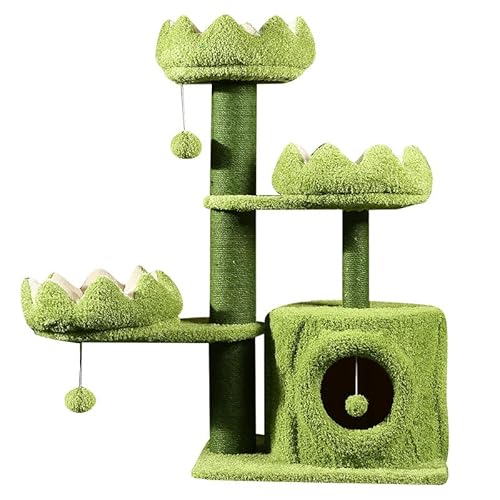 CommSIn Kratzbaum Katzenbaum 2-in-1 mit Luxus-Ruheplätzen, Mehrstufigem Spielparadies & Stabiler Bauweise für Mehrkatzenhaushalte und Schwere Katzen – Indoor Katzenturm mit Kratzsäulen und Kuschelkiss von CommSin
