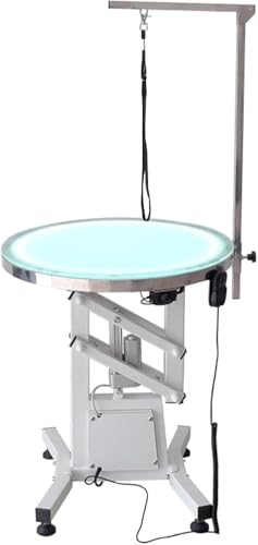 Elektrischer Tierpflegetisch mit LED-Beleuchtetem Rundtisch und Medizinischem Lift, Höhenverstellbar von 72-104,5 cm, Geeignet zum Pflegen, Bürsten, Reinigen und zur Hygienischen Pflege von Haustieren Elektrischer Tierpflegetisch mit LED-Beleuchtetem Rundtisch und Medizinischem Lift, Höhenverstellbar von 72-104,5 cm, Geeignet zum Pflegen, Bürsten, Reinigen und zur Hygienischen Pflege von Haustieren von CommSin