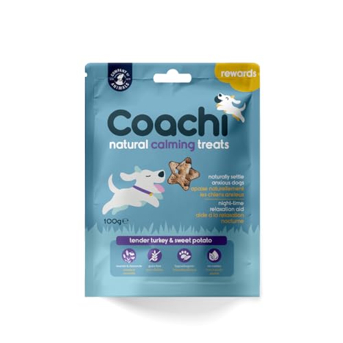 Coachi Natürliche Entspannende Hundeleckerlis- Gesunde, Getreidefreie und Hypoallergene Leckerlis. Beruhigende Leckerlis für ängstliche Hunde. Geeignet für Welpen und Hunde ab 8 Wochen(Truthahn, 100g) von Company of Animals