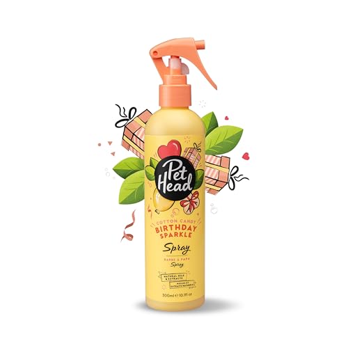 Pet Head Birthday Sparkle Hunde-Deo-Spray | Zuckerwatte-Duft | Pflegt und beruhigt empfindliche Haut | Geburtstagsgeschenk für einen Hund | Vegan | Sanfte Formel für Hunde und Welpen | 300ml Pet Head Birthday Sparkle Hunde-Deo-Spray | Zuckerwatte-Duft | Pflegt und beruhigt empfindliche Haut | Geburtstagsgeschenk für einen Hund | Vegan | Sanfte Formel für Hunde und Welpen | 300ml von Company of Animals