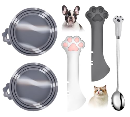 Comtim 5-teiliges Dosendeckel- und Löffel-Set für Tierfutter – Silikon-Deckel für Hunde- und Katzenfutter, multifunktionaler Löffel, Spatel, Dosenöffner für Nassfutter, langer Griff, Löffel, einfach Comtim 5-teiliges Dosendeckel- und Löffel-Set für Tierfutter – Silikon-Deckel für Hunde- und Katzenfutter, multifunktionaler Löffel, Spatel, Dosenöffner für Nassfutter, langer Griff, Löffel, einfach von Comtim