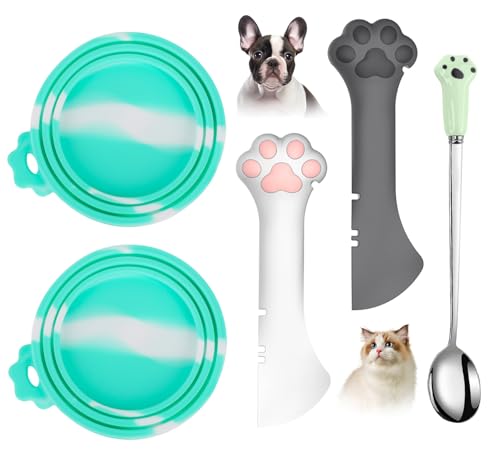 Comtim 5-teiliges Dosendeckel- und Löffel-Set für Tierfutter – Silikon-Deckel für Hunde- und Katzenfutter, multifunktionaler Löffel, Spatel, Dosenöffner für Nassfutter, langer Griff, Löffel, einfach Comtim 5-teiliges Dosendeckel- und Löffel-Set für Tierfutter – Silikon-Deckel für Hunde- und Katzenfutter, multifunktionaler Löffel, Spatel, Dosenöffner für Nassfutter, langer Griff, Löffel, einfach von Comtim
