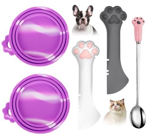 Comtim 5-teiliges Dosendeckel- und Löffel-Set für Tierfutter – Silikon-Deckel für Hunde- und Katzenfutter, multifunktionaler Löffel, Spatel, Dosenöffner für Nassfutter, langer Griff, Löffel, einfach Comtim 5-teiliges Dosendeckel- und Löffel-Set für Tierfutter – Silikon-Deckel für Hunde- und Katzenfutter, multifunktionaler Löffel, Spatel, Dosenöffner für Nassfutter, langer Griff, Löffel, einfach von Comtim