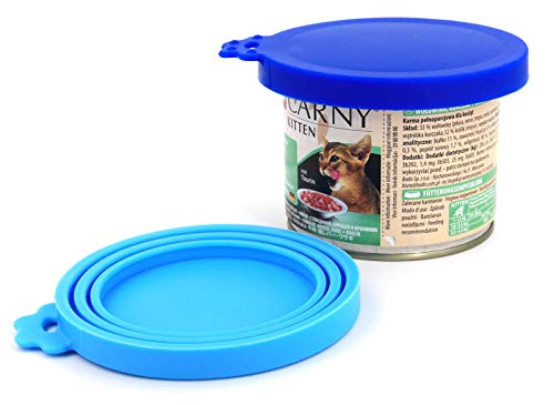 Comtim Pet Food Can Lids, Silicone Can Lids Covers for Dog and Cat Food, Universal Size Fits All Standard Size Dog and Cat Can Tops (2 Pack, Multi-Colored) von Comtim