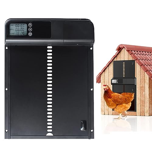 Hühnerklappe Türöffner Mit Timer und Manuelle, Elektrische Hühnerklappe Automatisch mit Timer und LCD-Bildschirm, Türöffner Hühnerstall, Automatische Türen Für Hühner, Sichere Hühnerhaltung, Schwarz Hühnerklappe Türöffner Mit Timer und Manuelle, Elektrische Hühnerklappe Automatisch mit Timer und LCD-Bildschirm, Türöffner Hühnerstall, Automatische Türen Für Hühner, Sichere Hühnerhaltung, Schwarz von ConBlom
