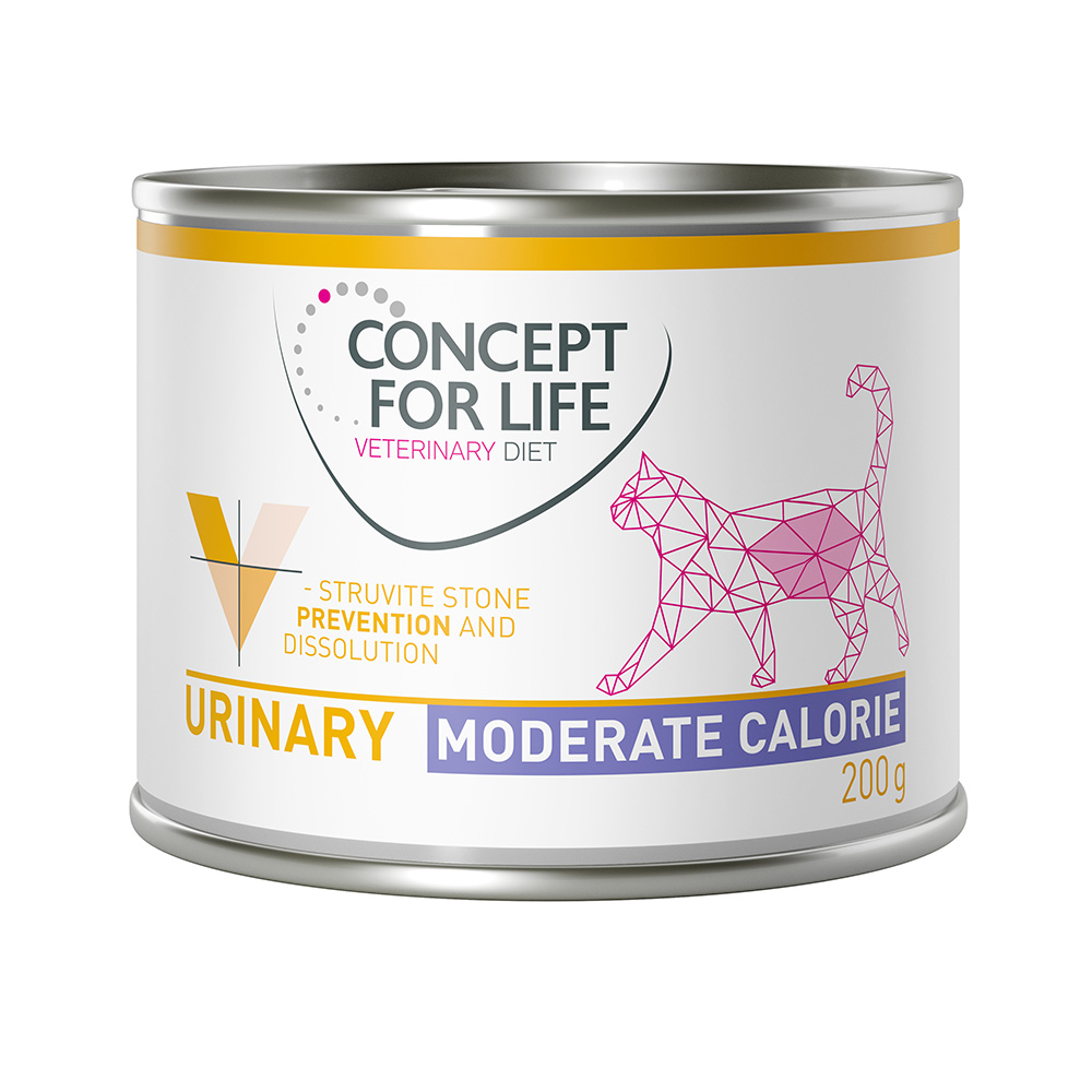 6 x 185 g / 200 g Concept for Life Veterinary Diet zum Sonderpreis! - Urinary Moderate Calorie Huhn (6 x 200 g) von Concept for Life VET